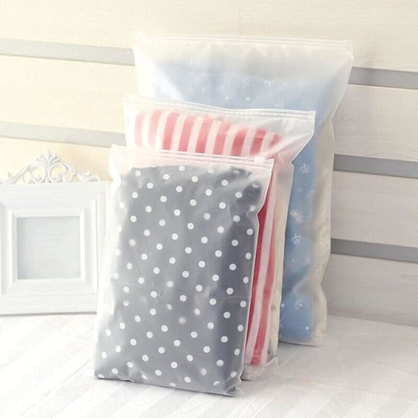 Zipper Bags for Clothes 35pcs Frosted Resealable Bag Plastic Zip-Lock Seal Clothing Bags for School Trip Reusable Travel Waterproof - Image 2