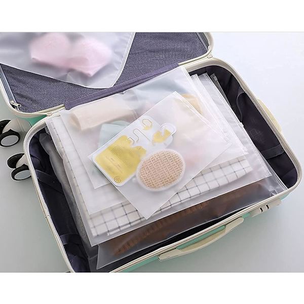 Zipper Bags for Clothes 35pcs Frosted Resealable Bag Plastic Zip-Lock Seal Clothing Bags for School Trip Reusable Travel Waterproof - Image 3