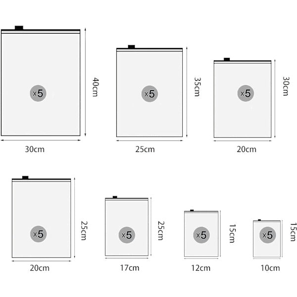 Zipper Bags for Clothes 35pcs Frosted Resealable Bag Plastic Zip-Lock Seal Clothing Bags for School Trip Reusable Travel Waterproof - Image 4