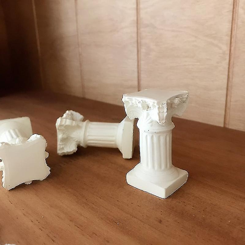 White Roman Pillar Greek Pillar Statue Indoor and Outdoor Modern Style Mini Resin Decoration (1 pc, white) - Image 5
