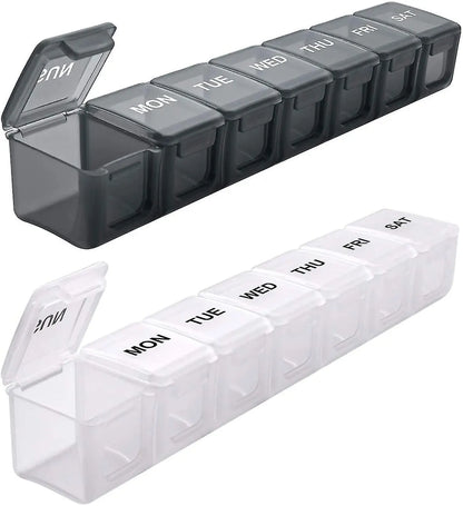2 pcs Oversized Weekly Pill Organizer Box 2-pack, You Can Carry The Daily Pill Box Oversized Every Week Medicine Box