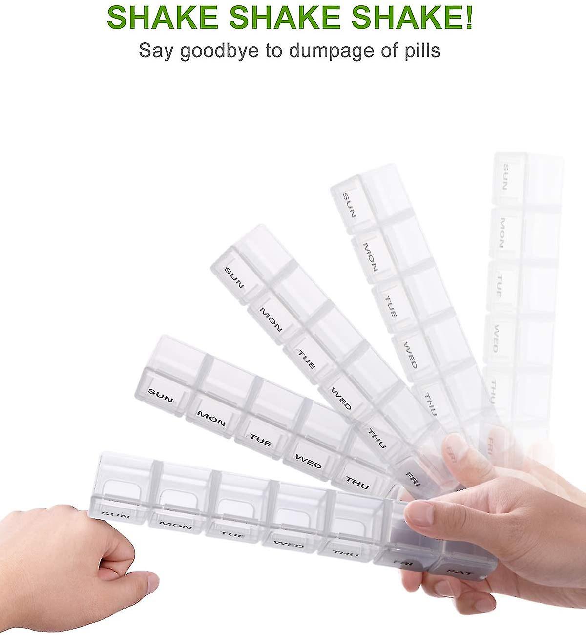 2 pcs Oversized Weekly Pill Organizer Box 2-pack, You Can Carry The Daily Pill Box Oversized Every Week Medicine Box - Image 4