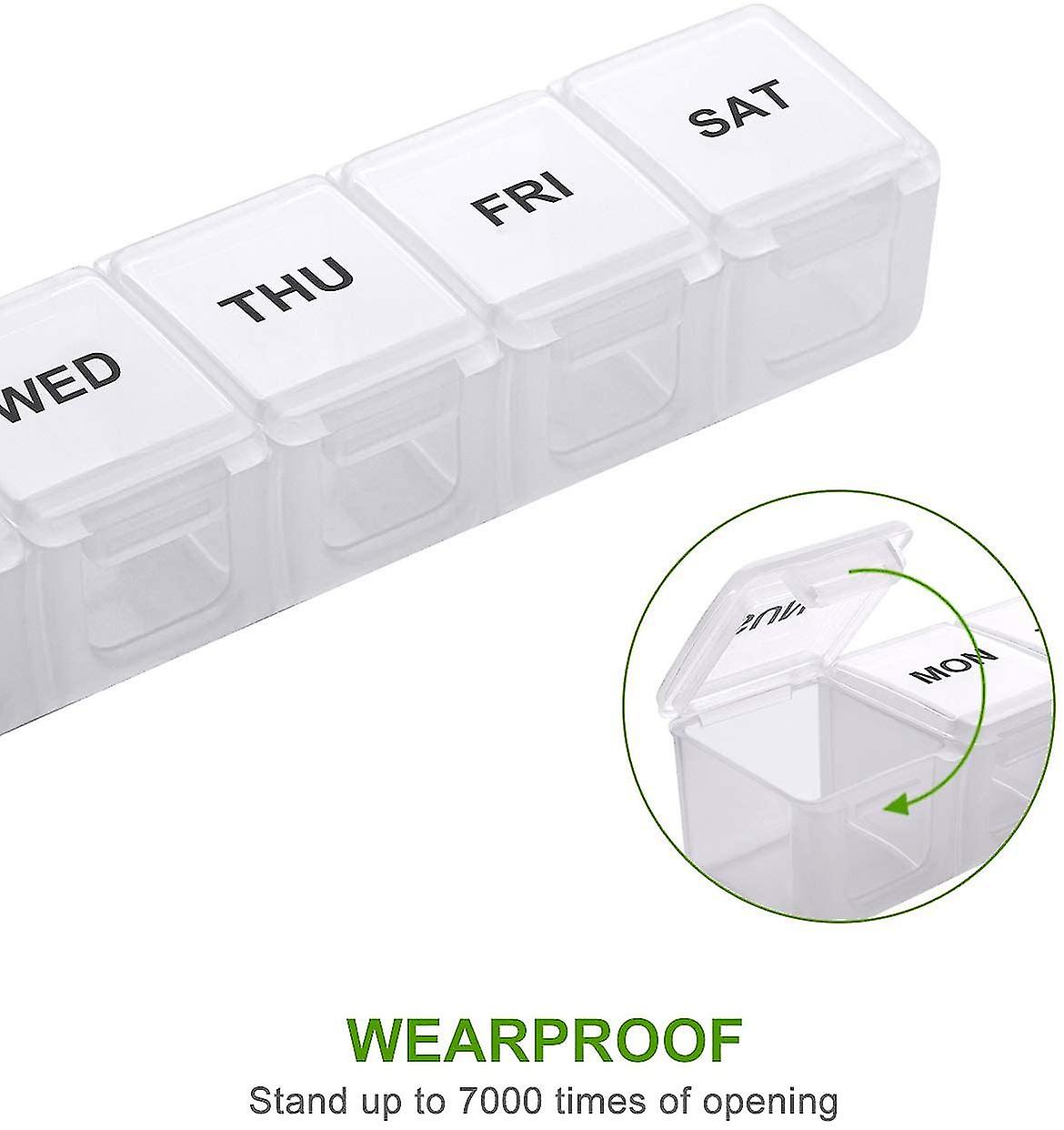 2 pcs Oversized Weekly Pill Organizer Box 2-pack, You Can Carry The Daily Pill Box Oversized Every Week Medicine Box - Image 5