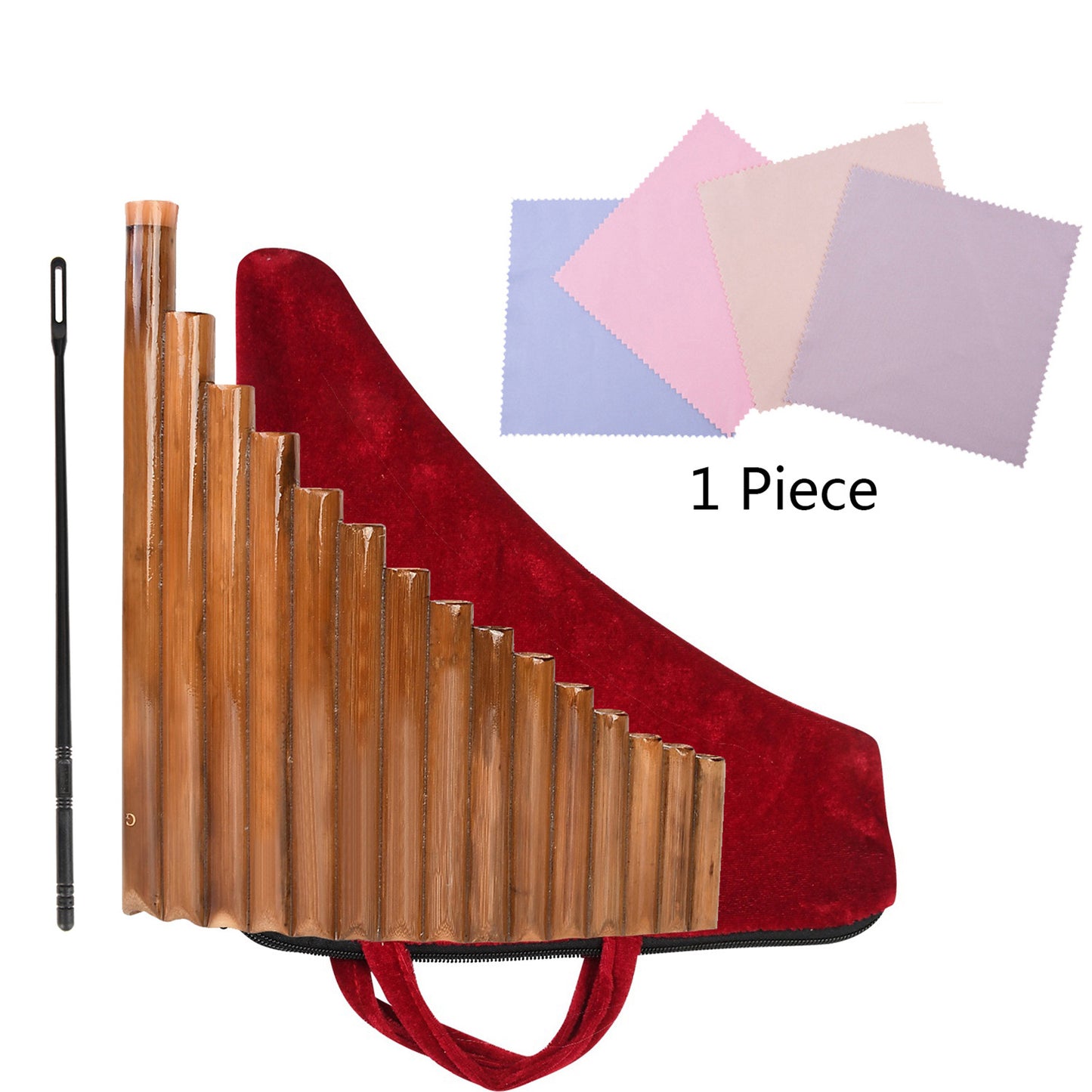 Handmade 15-Pipe Bamboo Pan Flute Natural Woodwind Instrument G-Tone - Image 2