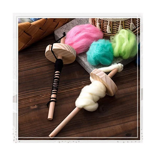 DIY Dragonfly Spindle Yarn Spinner, Handmade Wooden Spinning Wheel for Yarn Making, 2Pcs - Image 2