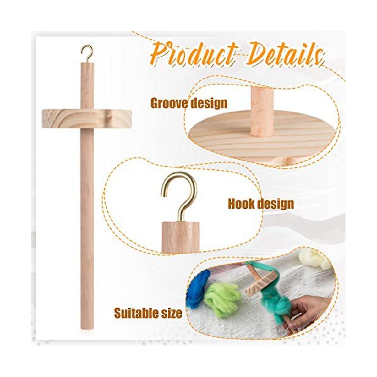 DIY Dragonfly Spindle Yarn Spinner, Handmade Wooden Spinning Wheel for Yarn Making, 2Pcs - Image 3