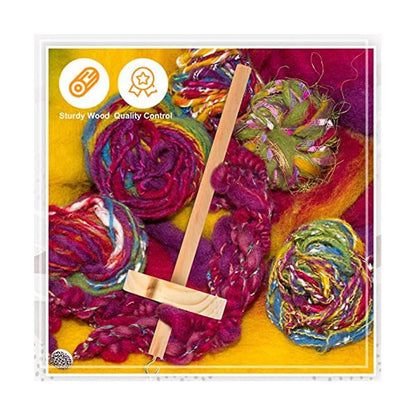DIY Dragonfly Spindle Yarn Spinner, Handmade Wooden Spinning Wheel for Yarn Making, 2Pcs - Image 4