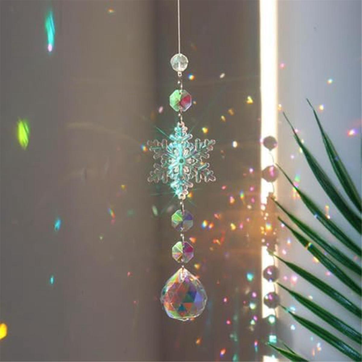 Crystal Sun Catcher Prism Ball Hanging Indoor Window Rainbow Snowflake Ornament - Image 2
