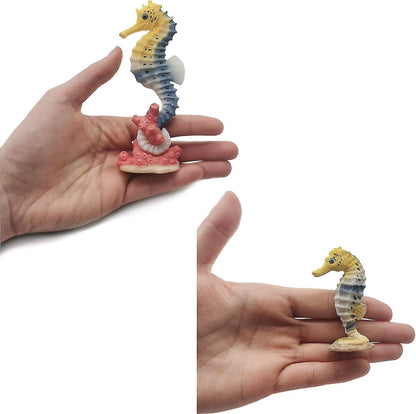 Seahorse Statue Ornament Compatible with Aquarium Decor Resin 2 Pieces - Image 3