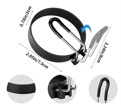 Stainless Steel Egg Ring Pancake Mold 4 Pieces Compatible with Fried Eggs Omelets - Image 2