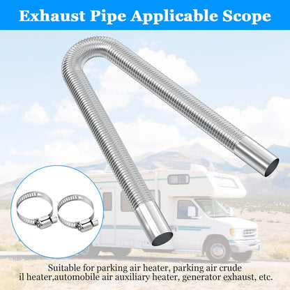 Exhaust Pipe for Parking Heater 60cm Stainless Steel with 2 Clamps Compatible with Diesel Heaters - Image 6