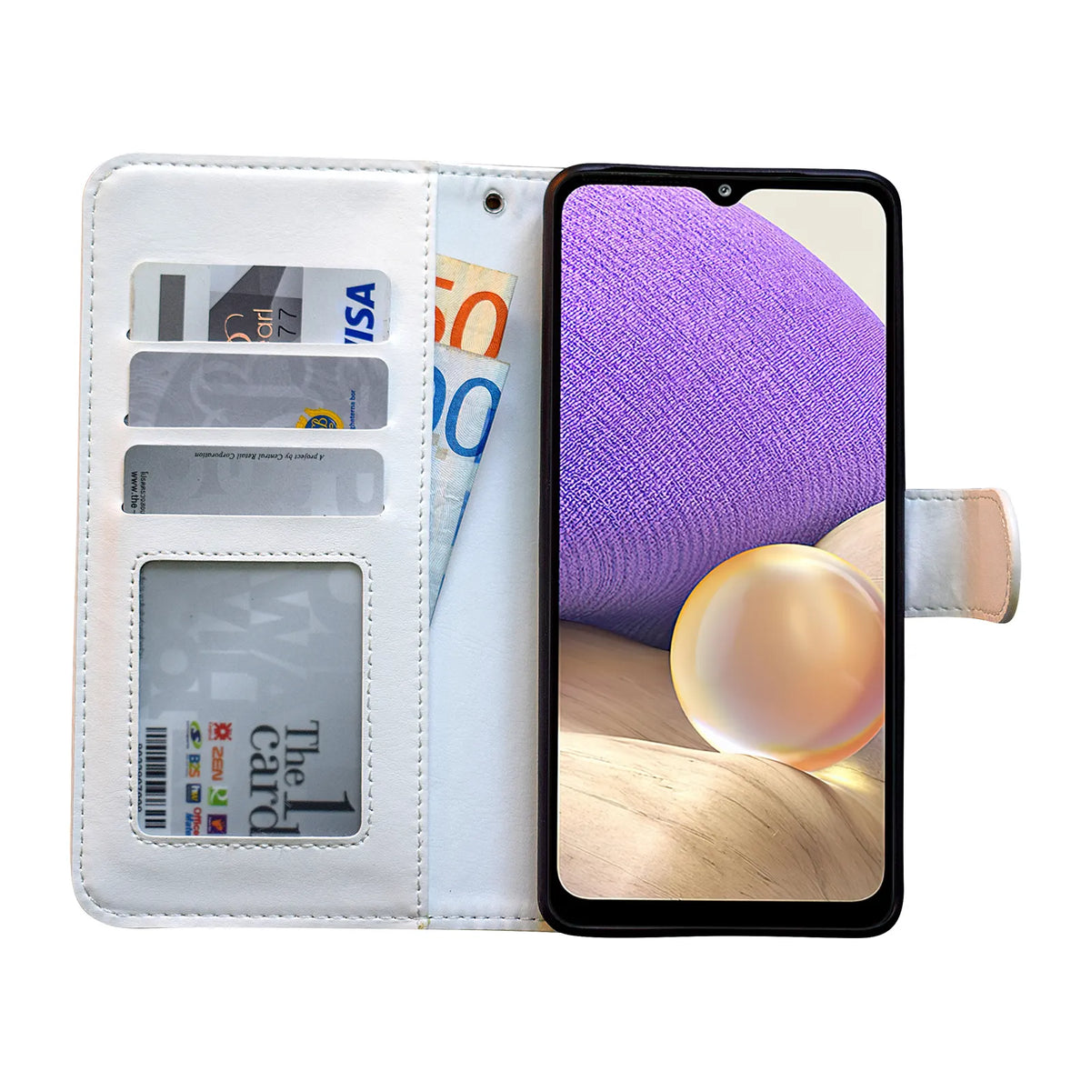 Compatible with Samsung Galaxy A32 5G Leather Case Black Protective Cover - Image 5