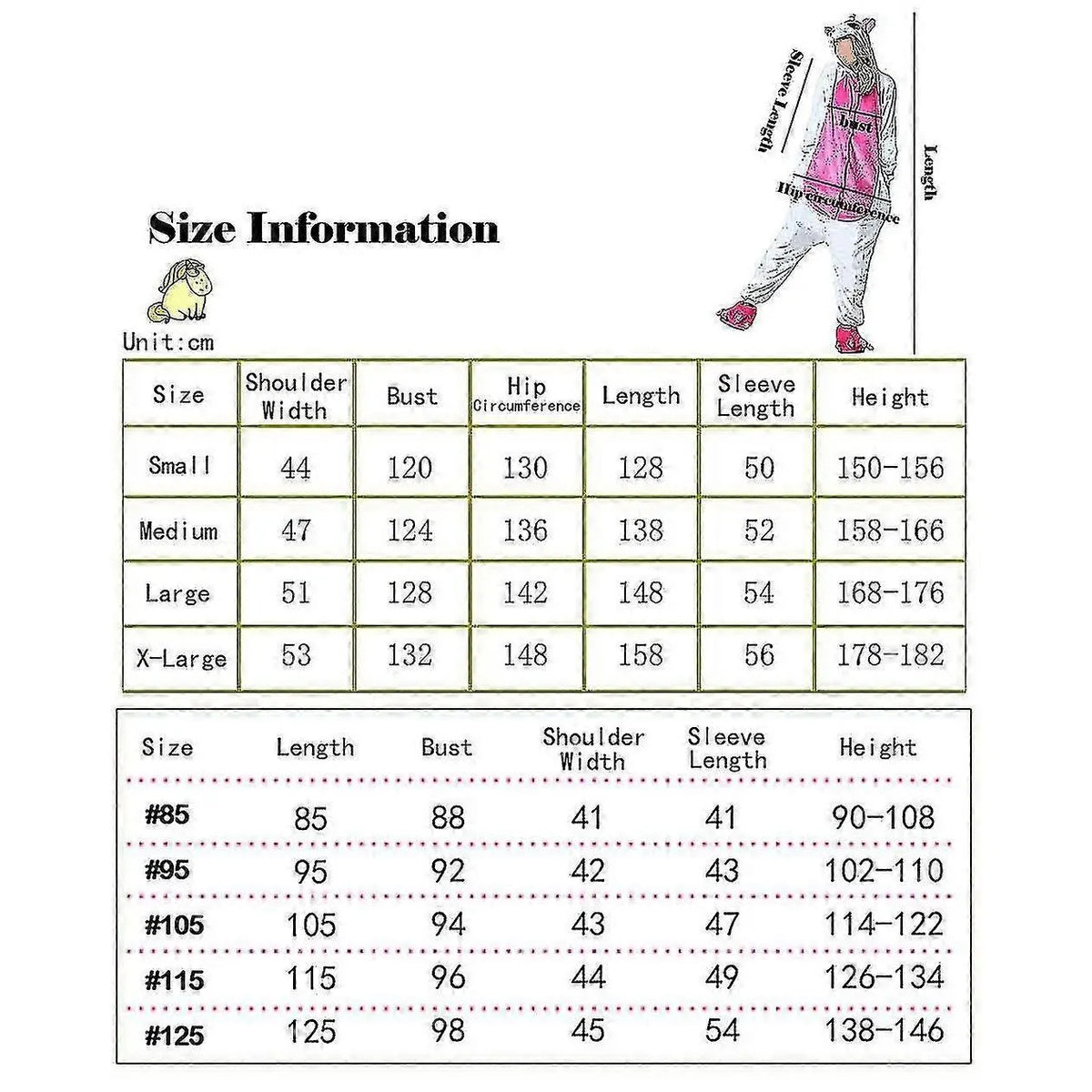 XL Unicorn Kigurumi Jumpsuit Pink Rose Pegasus Clothing Pajamas - Image 5