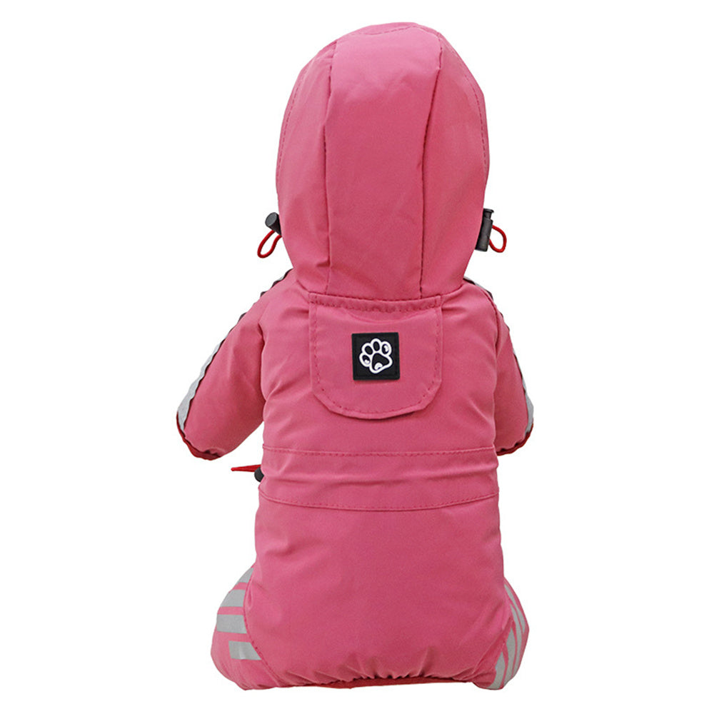 Dog Raincoat Waterproof Pink Hood Jacket Pet Clothing Size L - Image 3