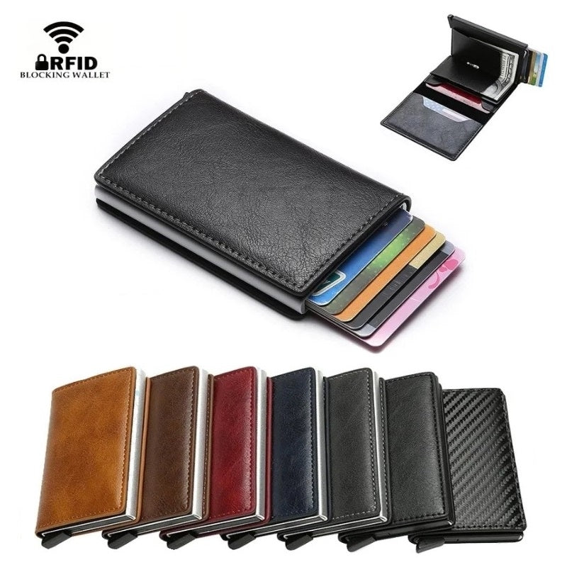 RFID NFC Card Holder Dark Blue Wallet with Protection Security Blocking