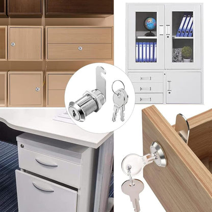 Security Mailbox Lock 16mm Cylinder Cabinet Cupboard Toolbox File Cabinet Compatible with 5 Lock Plates 2 Keys - Image 5