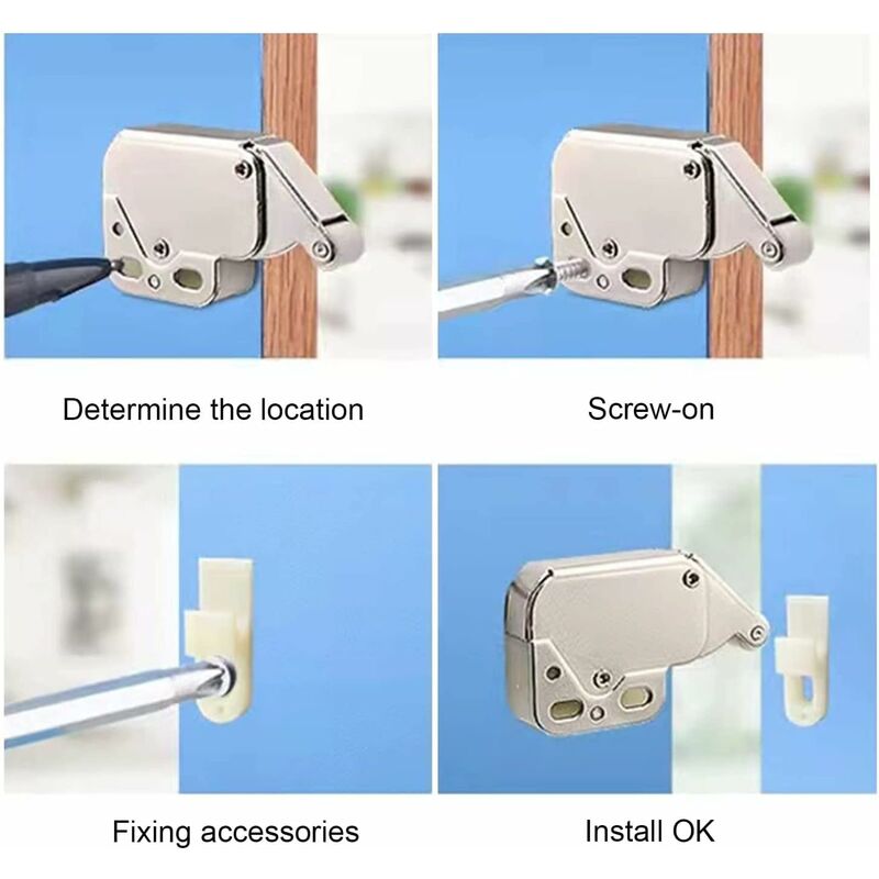 Mini Latches with Spring, 6 Pcs Cabinet Locks Compatible with Kitchen Cabinet Door - Image 4