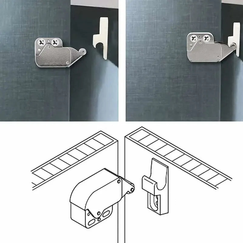 Mini Latches with Spring, 6 Pcs Cabinet Locks Compatible with Kitchen Cabinet Door - Image 5
