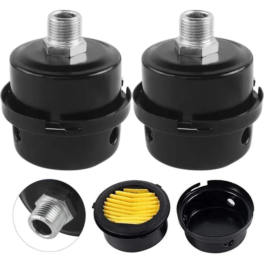 2 Pieces Air Filter Silencer, Air Compressor Filter Silencer, 3/8\" Air Compressor Filter 16.3mm