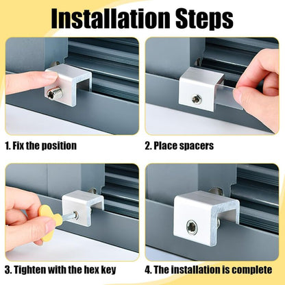 Sliding Window Locks, 4pcs Sliding Window Locks, Adjustable Window Lock for Sliding Doors - Reinforced Aluminum Alloy Security for Your Windows - Image 3
