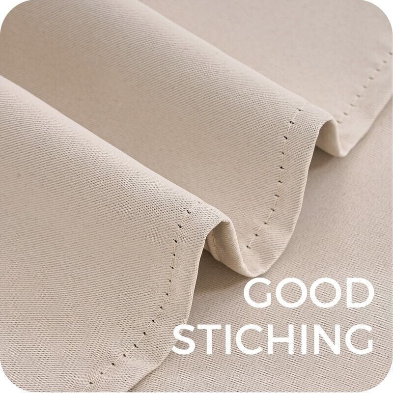 Short Beige Thermal Insulating Blackout Curtains Set of 2 with Eyelets 140 x 160 cm Compatible with DEBUNS for Small Window Living Room Bedroom - Image 4