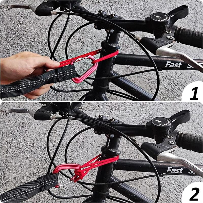 200kg Bicycle Tow Rope for Kids 1.7m to 3m with Black Storage Bag Compatible with Mountain Bike for Long Family Trip - Image 3