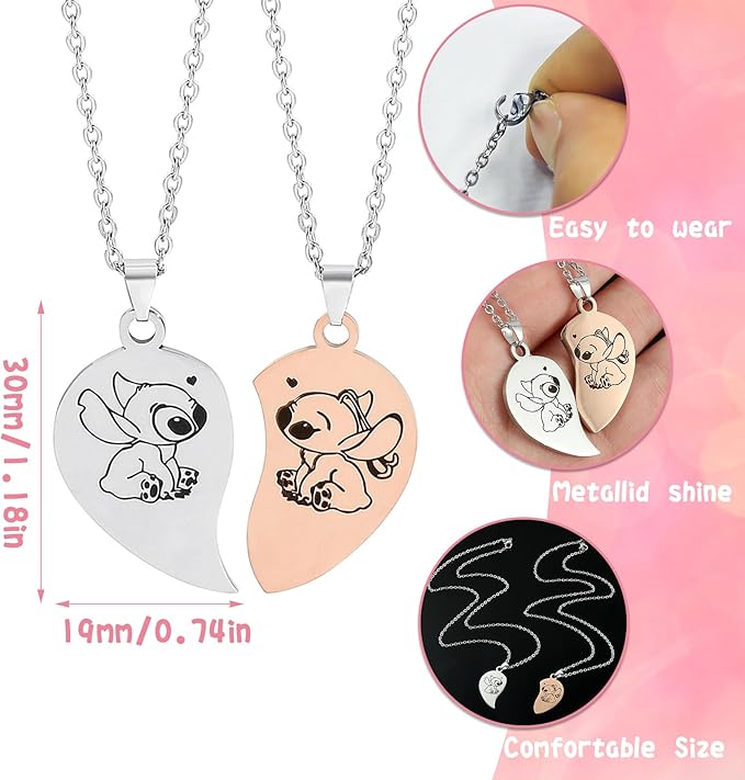 Party Stitch Necklace, Stitch Gift Jewelry, Stainless Steel Necklace - Image 2