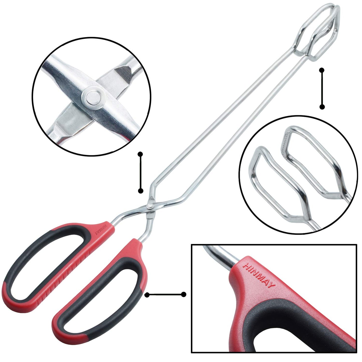 PROFESSIONAL QUALITY DURABLE STAINLESS STEEL Extra Long Scissor Tongs Stainless Steel Barbecue Grill Tongs - Image 2