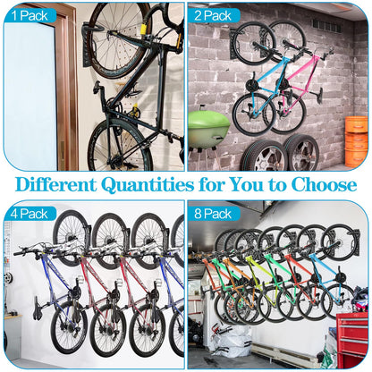 Garage Wall Mounted Bike Rack 2 Pack Heavy Duty Steel Hook Compatible with Oral-B Holds 66 lbs - Image 2
