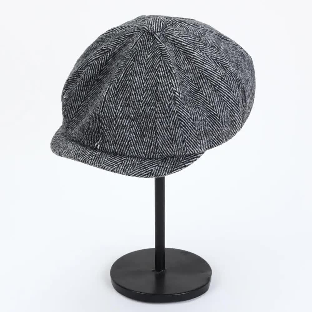 2023 Retro Newsboy Caps Men Octagonal Hats Peaky Blinders Newsbo Black - Image 2