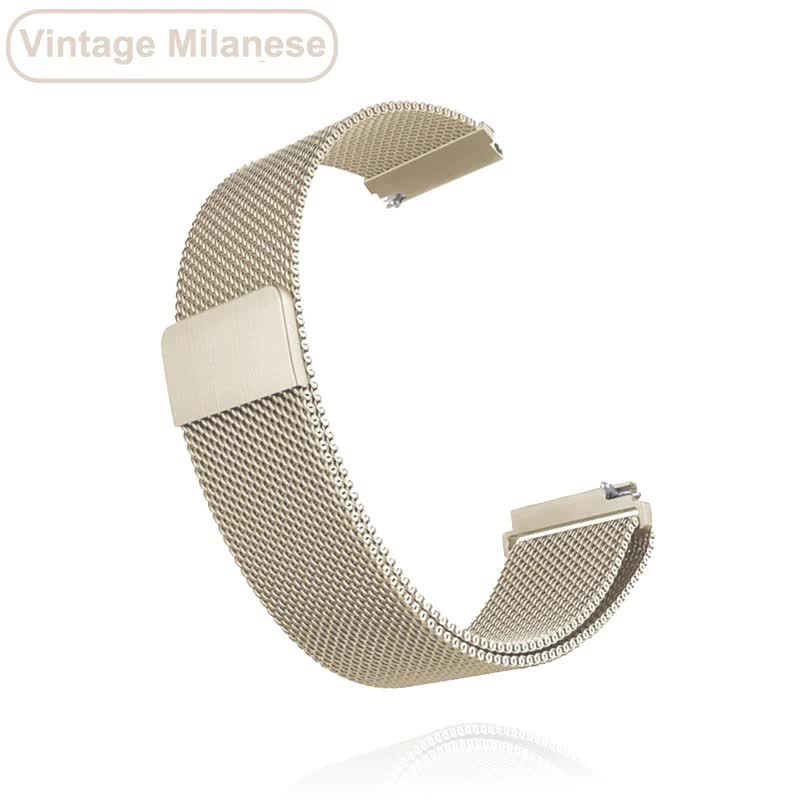 Compatible with Garmin Vivoactive 3 4 4s Venu 2 2s SQ Forerunner 645 Metal Bracelet 18mm 20mm 22mm Band Vintage Silicone Loop Nylon Wrist