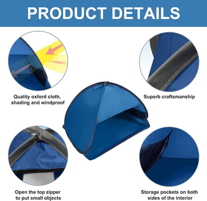 Pop-up Beach Shelter - Portable Beach Tent Anti-UV, Windproof, Picnic Tent for Small Dogs, Cats and Other Small Pets, Blue - Image 3