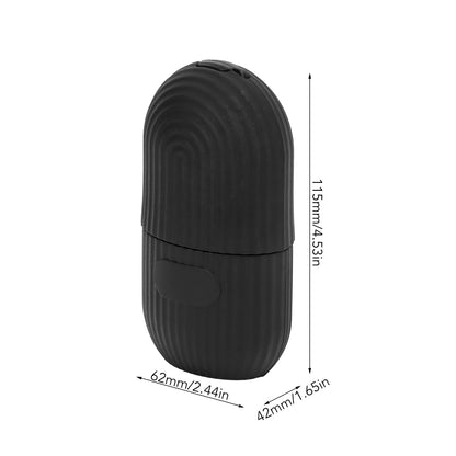 Ice Facial Roller Cold Ice Mold Holder Silicone Reusable for Facial Beauty DIY Facial Care Black Striped Black - Image 4