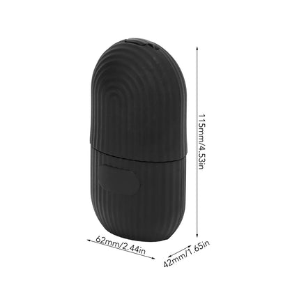 Ice Facial Roller Cold Ice Mold Holder Silicone Reusable for Facial Beauty DIY Facial Care Black Striped Black - Image 3