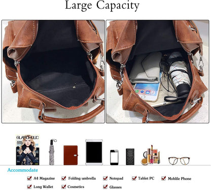 Vintage Backpack Women Shoulder Bag Girls Waterproof Daypack - Image 3