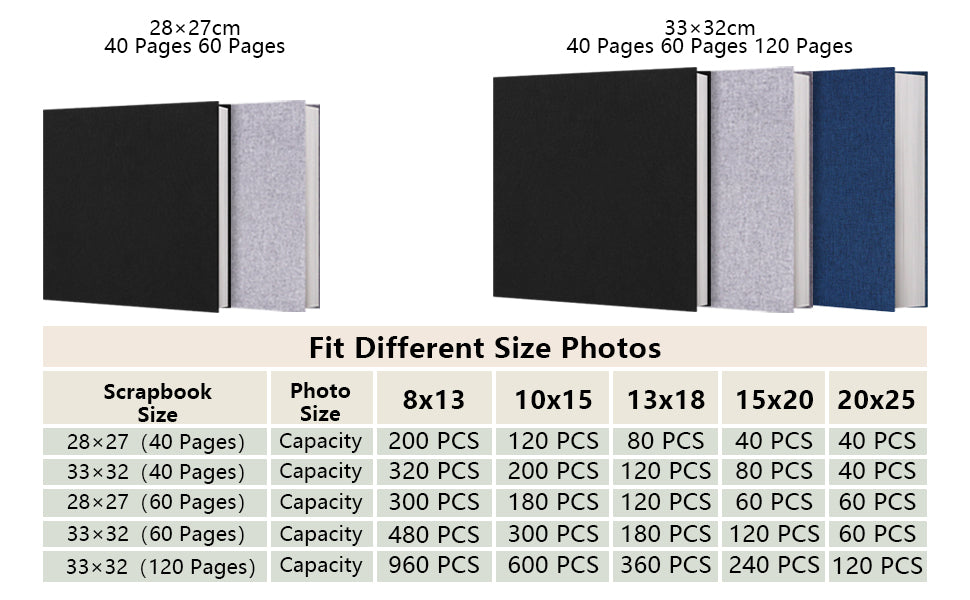Self-Adhesive Photo Album 27 * 28 cm Scrapbook Album 40 Double-Sided Pages Linen Hardcover DIY Anniversary Memory Book for Baby - Image 4