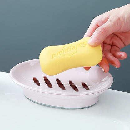 2-pack soap dish, plastic soap cups, non-slip soap dish, soap holder, shower with drip tray, easy-to-clean soap saver (pink) - Image 3