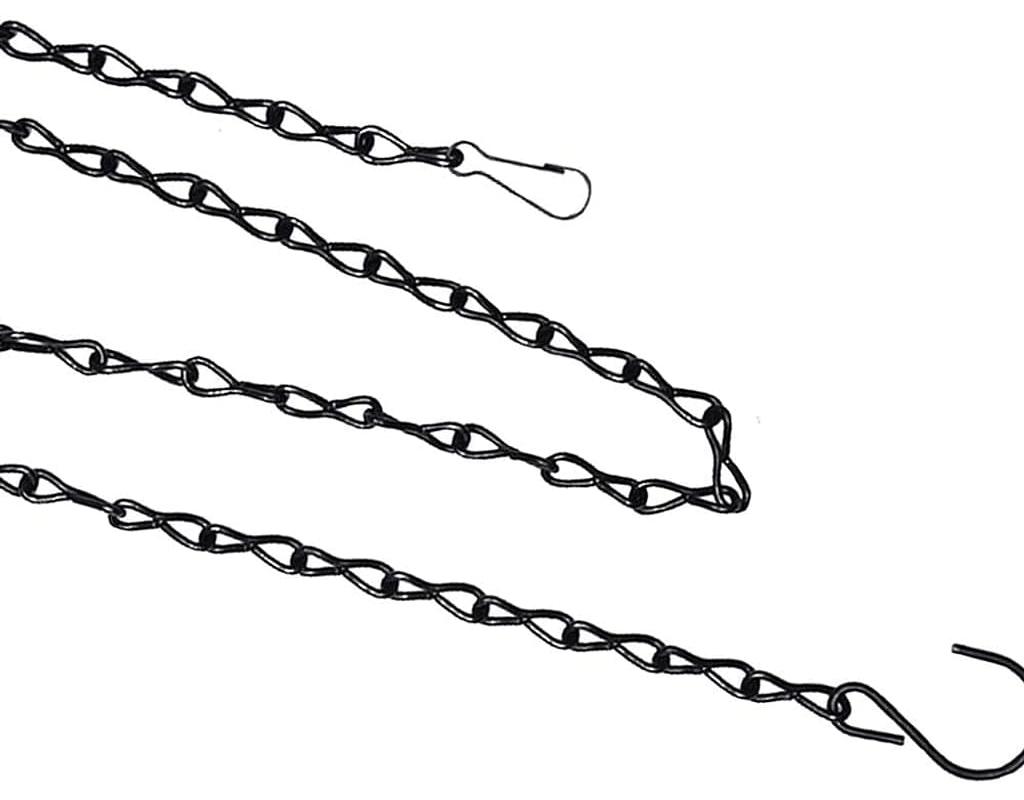 3-Pack Hanging Chain Set, Replacement Chain, Metal, Hanging Basket, Chains, Garden, Flower Pot, Plant Hanger with Clips and Hooks for Bird Feeders - Image 3