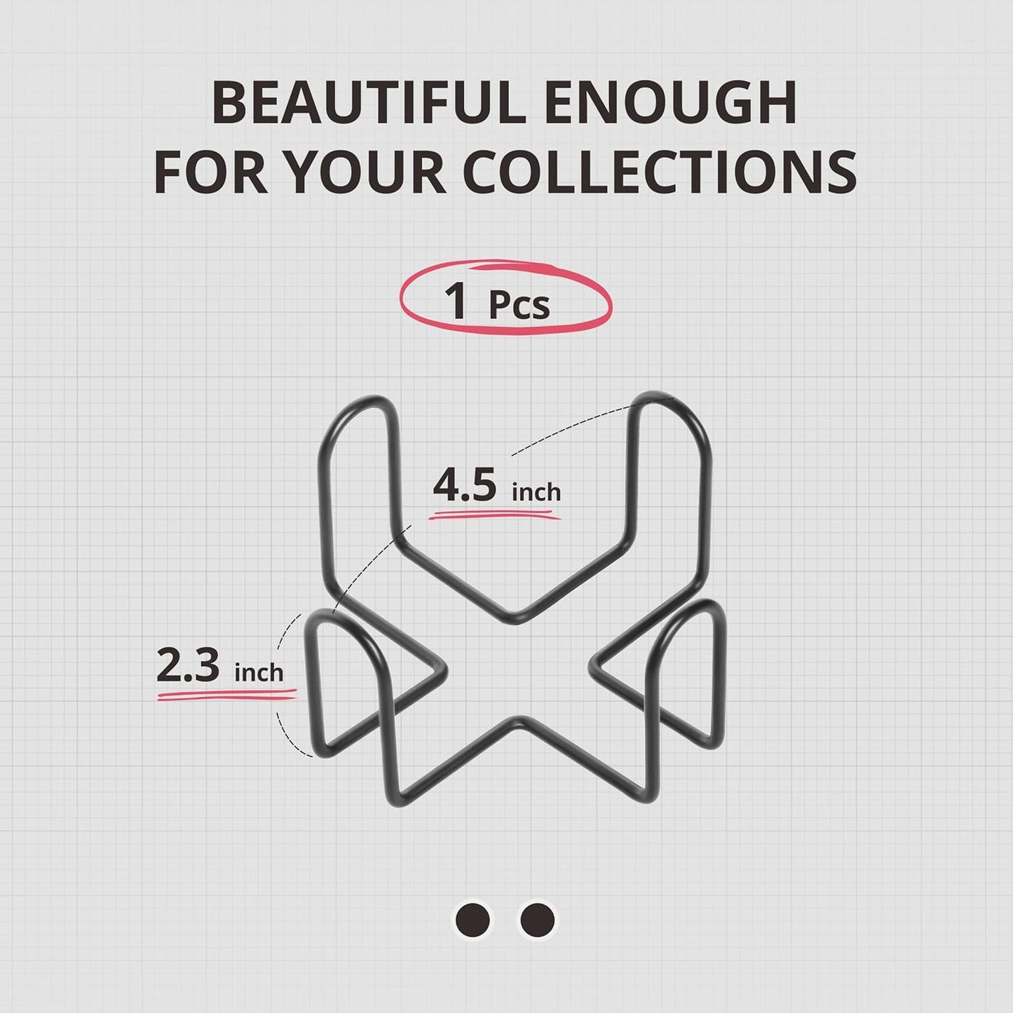 Minimalist Black Iron Coaster Holder Compatible with Round and Square Coasters - Image 5