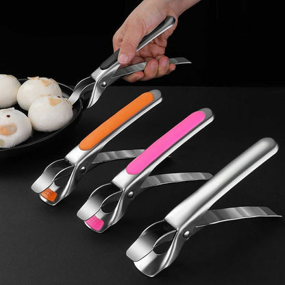 2pcs Air Fryer Camping Tools Anti-scald Tongs Pan Gripper Pot Clip Bowl Clip Black - Image 2