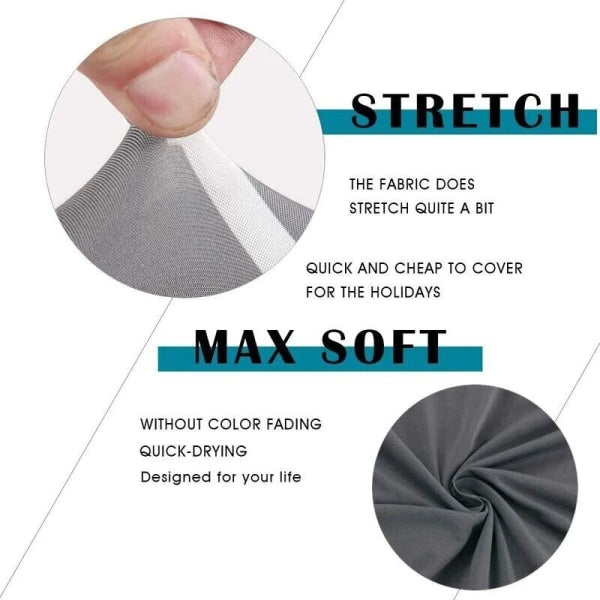 Set of 6 Universal Stretch Chair Covers - Modern - Grey - Image 2