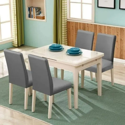 Set of 6 Universal Stretch Chair Covers - Modern - Grey - Image 3