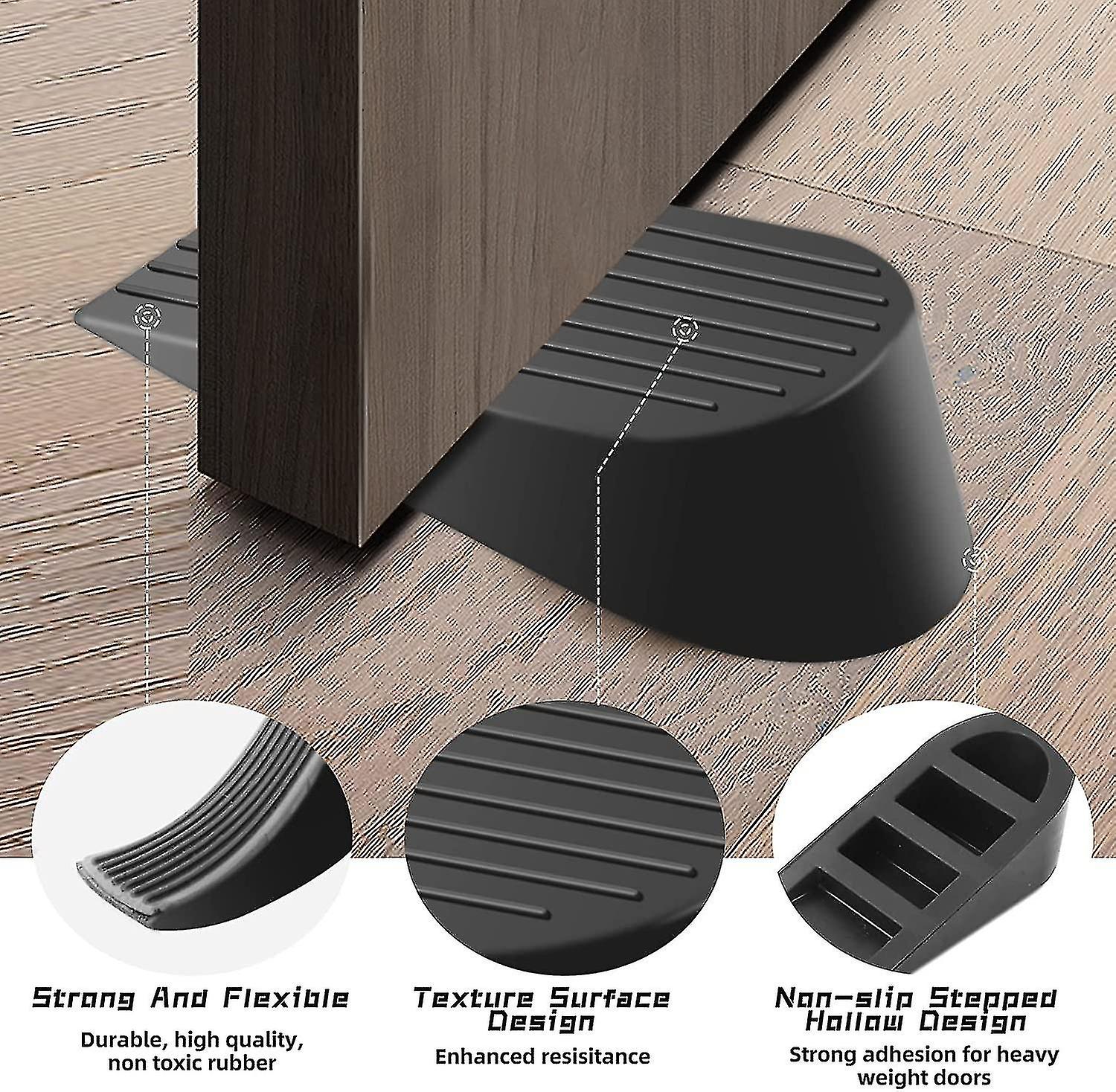 Heavy Duty Extra Large Rubber Door Wedge Stop - Black - Image 3