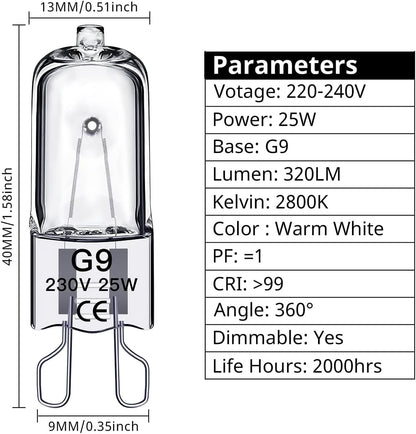 G9 halogen bulbs 25W, 230V, 10-pack 25W 25W - Image 2