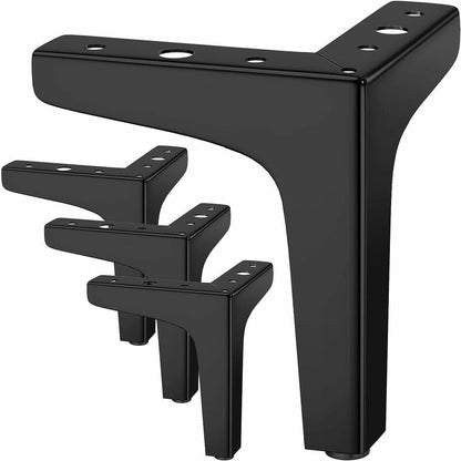 Set of 4 Furniture Legs Loads Up to 600 kg, 17 cm Modern Metal Triangular Table Legs, Hairpin Furniture Legs for Cabinets, Sofas, Black ( cm) cm 10