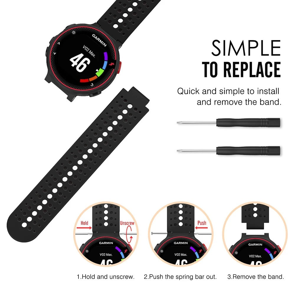 Garmin Forerunner 235/235Lite Watch Band Soft Silicone Replacement Strap for Garmin Forerunner 235/220/230/620/630/735 Smartwatch - Image 3