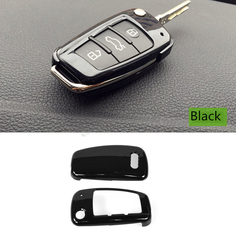 Black ABS Carbon Fiber Car Key Cover Case for Audi A6l A1 Q3 Q7 TT R8 A3 S3 S3 ABS Black - Image 2