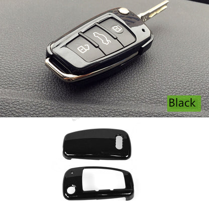 Black ABS Carbon Fiber Car Key Cover Case for Audi A6l A1 Q3 Q7 TT R8 A3 S3 S3 ABS Black - Image 2