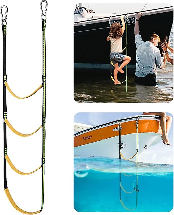 Boat Rope Ladder 4 Step Foldable Extension Compatible with Sailboat Kayak Swim Ladder Perfet - Image 6