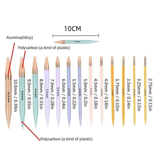 13 pairs of interchangeable needles, circular needles with 2.75 mm–10 mm - Image 2